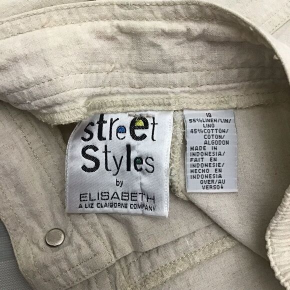 LIZ Claiborne  linen cotton blend crop pants pedal pusher capris plus size 18 - Picture 8 of 13